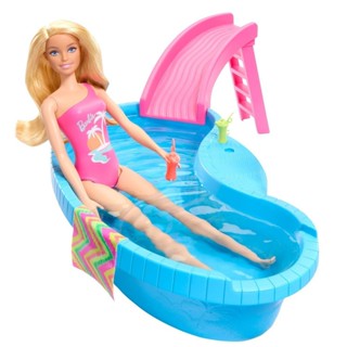 Barbie Piscina com Boneca Maiô Rosa - Mattel em Oferta na Shopee