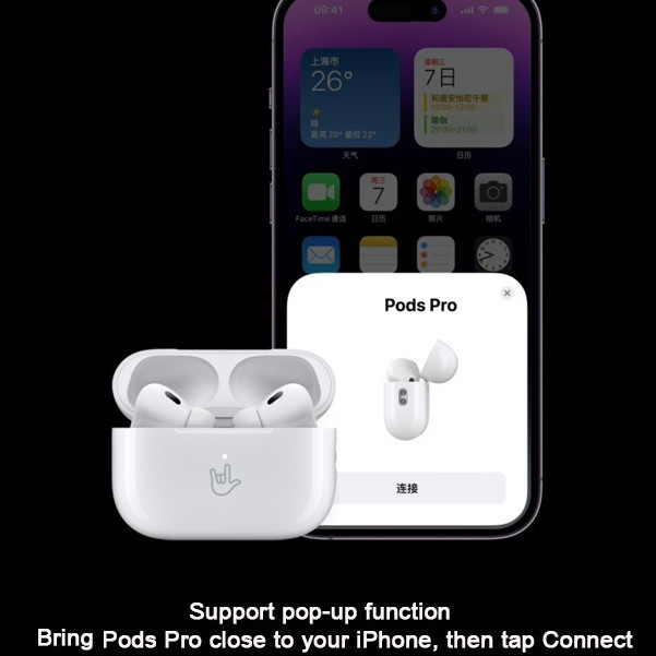 Airpods PRO 5 Com Cancelamento De Ruído Fone de Ouvido Sem Fio Bluetooth Pop-Up para iOS e Android - detalhe