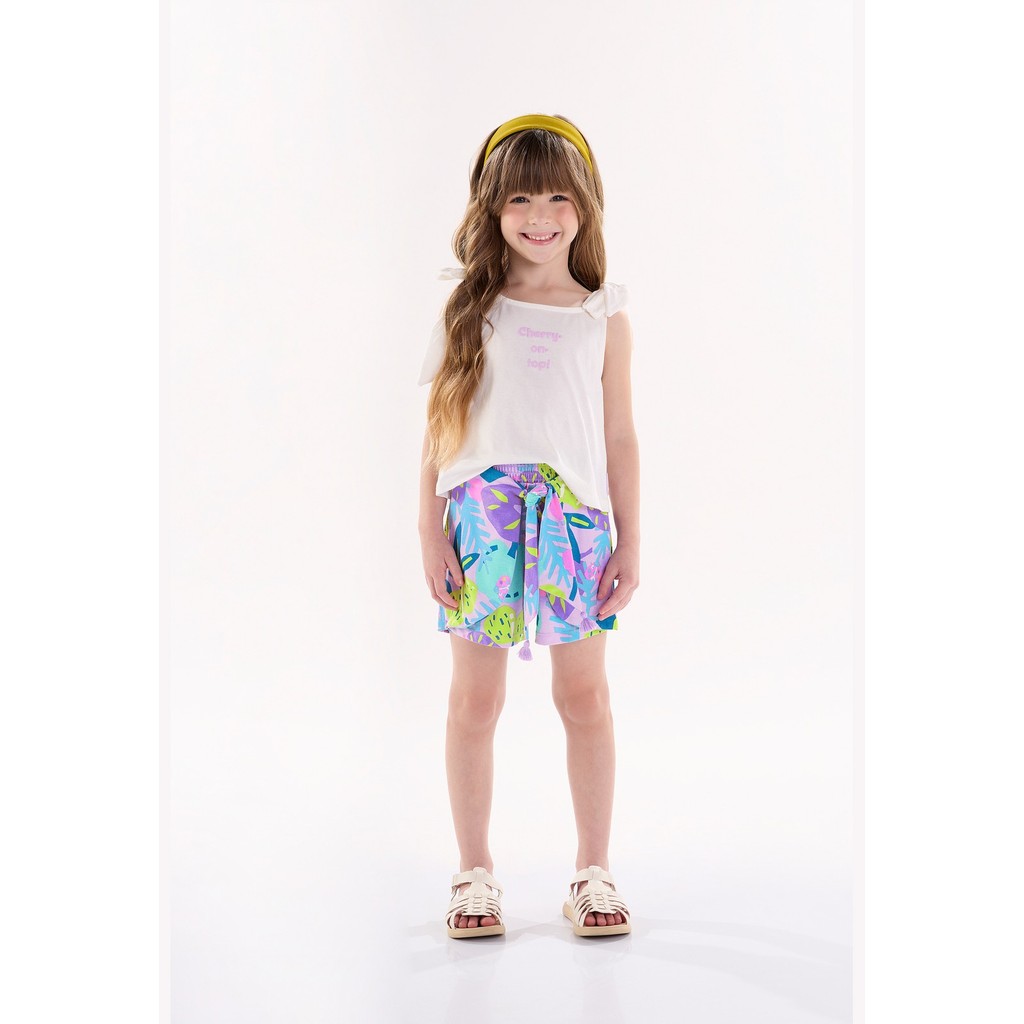Conjunto Bata e Short Infantil para Menina Up Baby em Oferta na Shopee