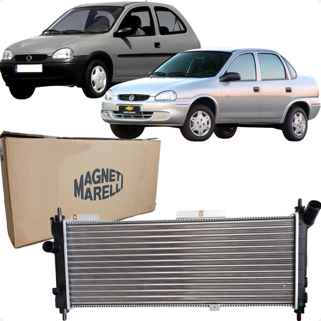 Radiador Água Corsa Classic Wind Milenium Super Com Ar Condicionado 1994 a 2009 Magneti Marelli