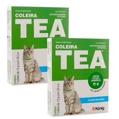 02 Coleira Antipulgas E Carrapatos Tea 327 Gatos 13g C/ 33cm