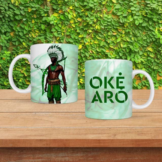 Caneca Porcelana Umbanda - Oxóssi Orixá Umbanda e Candomblé