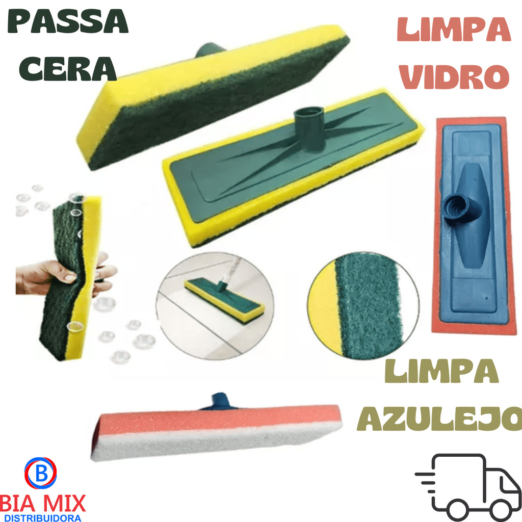 Rodo Esponja Lava Limpa Vidro, Azulejo E Box, Banheiro, passa cera, Escovas, Vassouras Rodos (NÃO Acompanham Cabos)