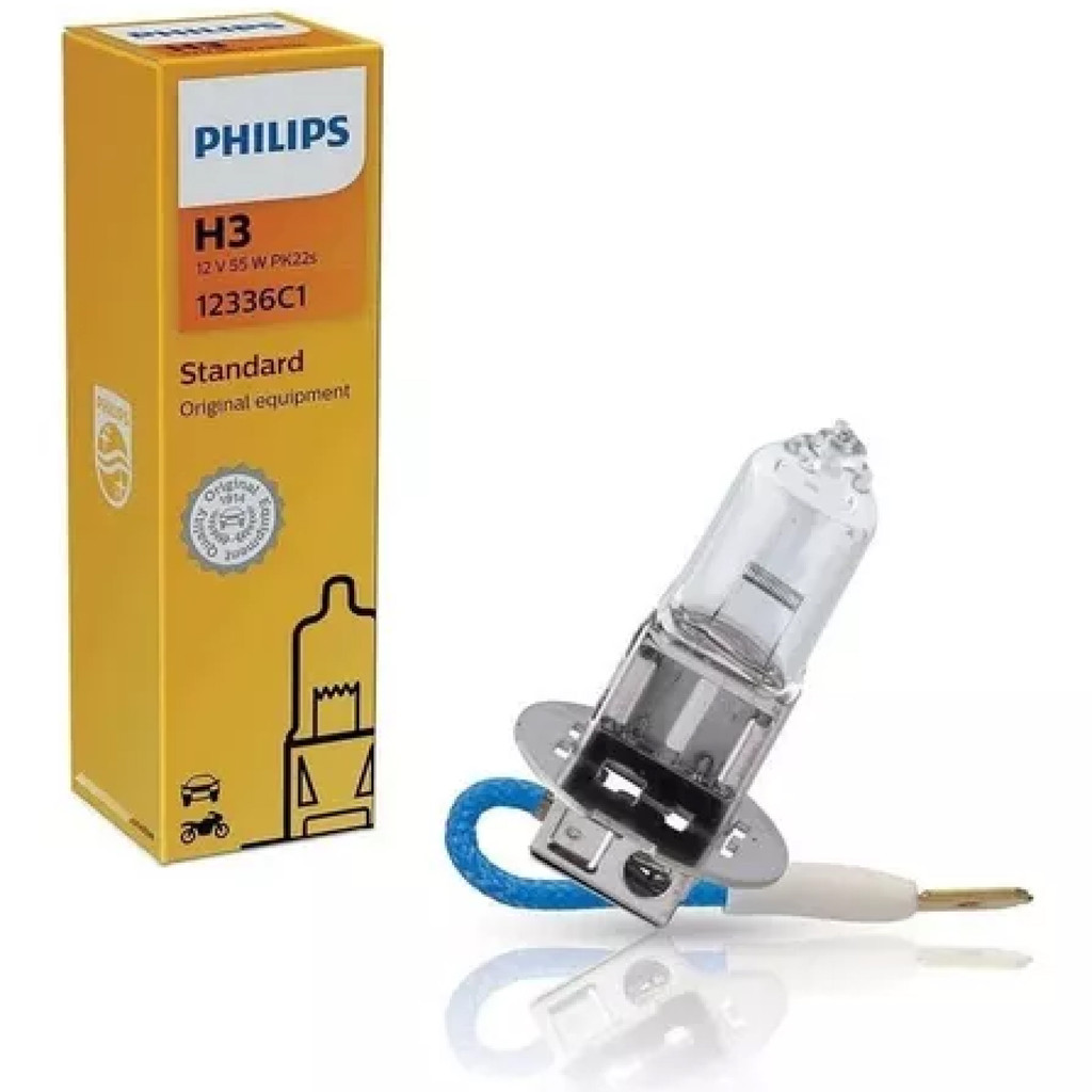 Lampada H3 12v 55w Original Phillips Luz Farol Neblina Milha Farolete Auxiliar Dianteiro Posição em Oferta na Shopee