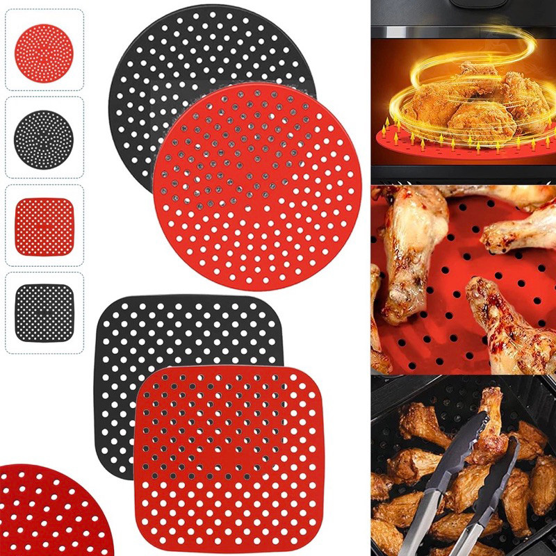 Kit 2 Tapetes Protetor de Silicone para Fritadeira Anti-Aderente Air Fryer Quadrado em Oferta na Shopee