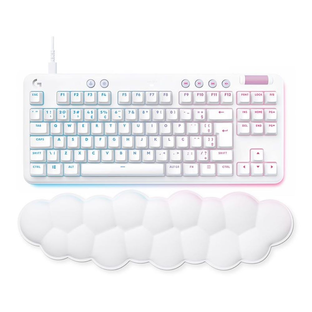 TECLADO MECANICO GAMER LOGITECH G713 AURORA LIGHTSPEED RGB SWITCH GX RED LINEAR BRANCO 920-010705
