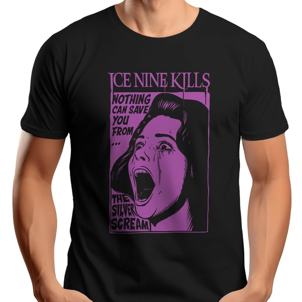 Camiseta Ice Nine Kills Preta e Roxa em Silk 100% Algodão id.639