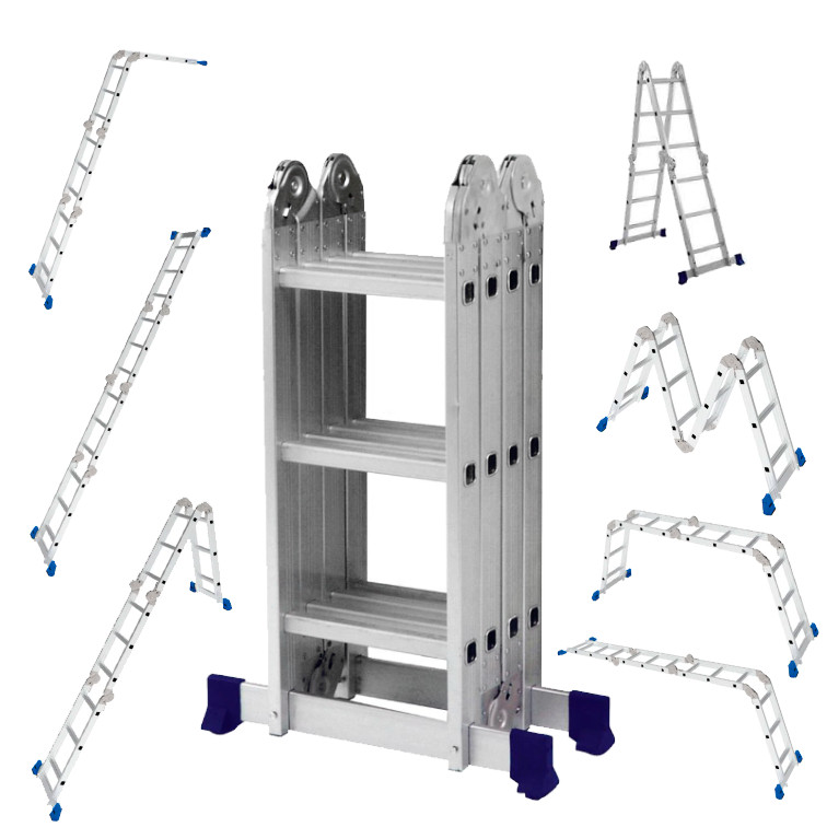 Escada Articulada Multifuncional Aluminio MOR 4x3 12 degraus