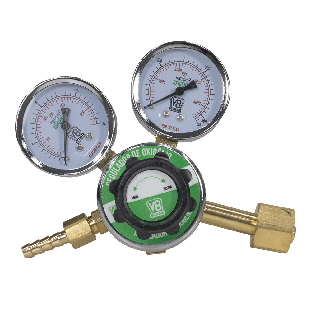 Regulador Pressão Para Cilindro Gás Oxigênio - V8 Brasil