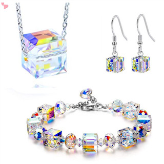 Pulseira De Cristal Quadrada Transparente Ajustável Bangle Women Party Senhora Para Namorada