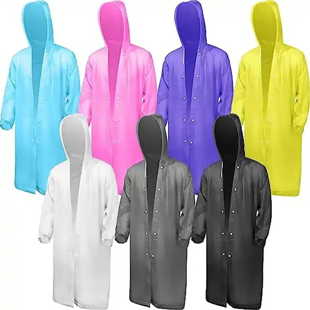 Capa de Chuva Adulto Unissex Reforçada Eva Corpo Inteiro com Capuz Impermeável longa ajustável