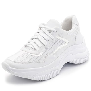 Sapatos das mulheres Branco Chunky Sneakers Blogger alta sola confortável Flatform