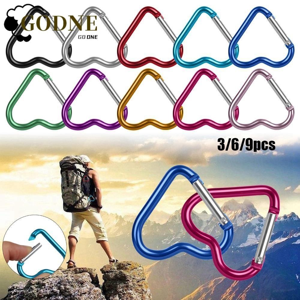 GODNESSFO 3/6/9pcs Chaveiro Clipe Kit De Viagem Ferramenta De Acampamento Ao Ar Livre Acessórios De Escalada Gancho em Oferta na Shopee