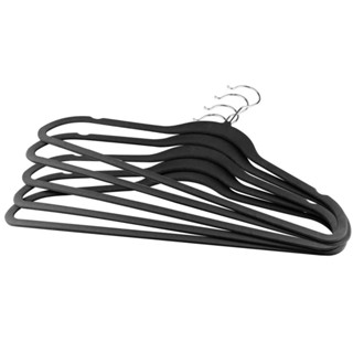 5 Cabides Lyor Preto de Plástico Aveludado 41,5cm