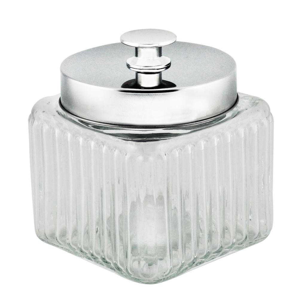 Porta Mantimento com Tampa Lyor Vegas de Vidro e Metal 800ml - Home & Living