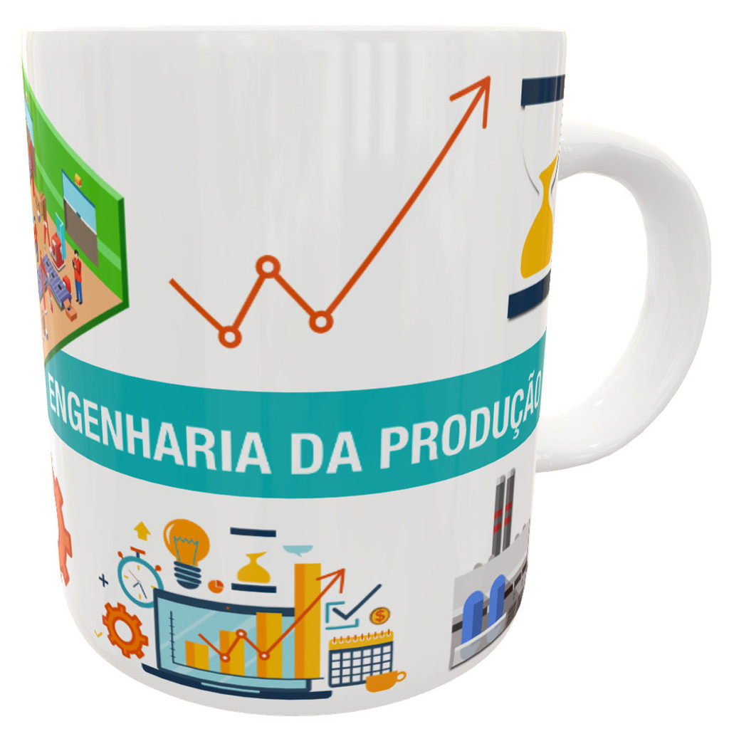 Caneca engenharia da produção personalizada com nome