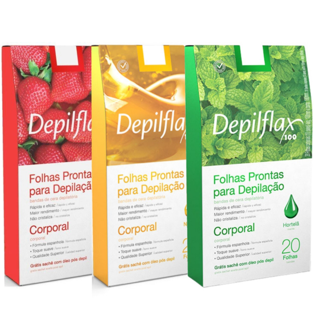 Depilflax Folhas P/ Depilação Corporal C/20 Unidades - Envio Rápido em Oferta na Shopee