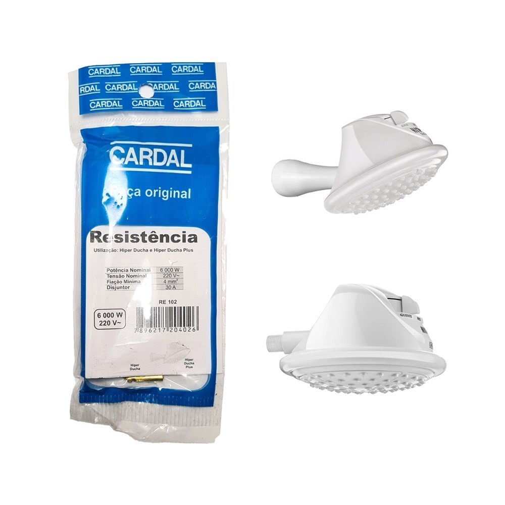 Resistência Cardal P/ Hiper Ducha E Hiper Ducha Plus 6000w 220v - Re102220