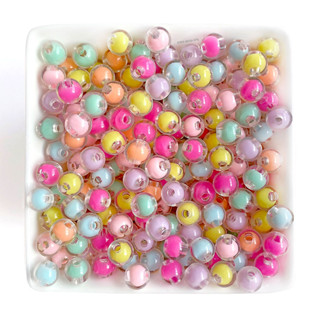 Miçanga Bola Translúcida com miolo Colorido 8mm - 160 pçs em Oferta na Shopee