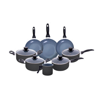 jogo de panelas 8 pçs antiaderentes de cerâmica e alumínio - oikos em Oferta na Shopee