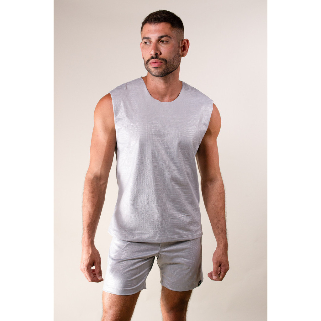 Conjunto Masculino JotaVê Em Cirrê Croc Modelo Machão Moda Masculina Verão