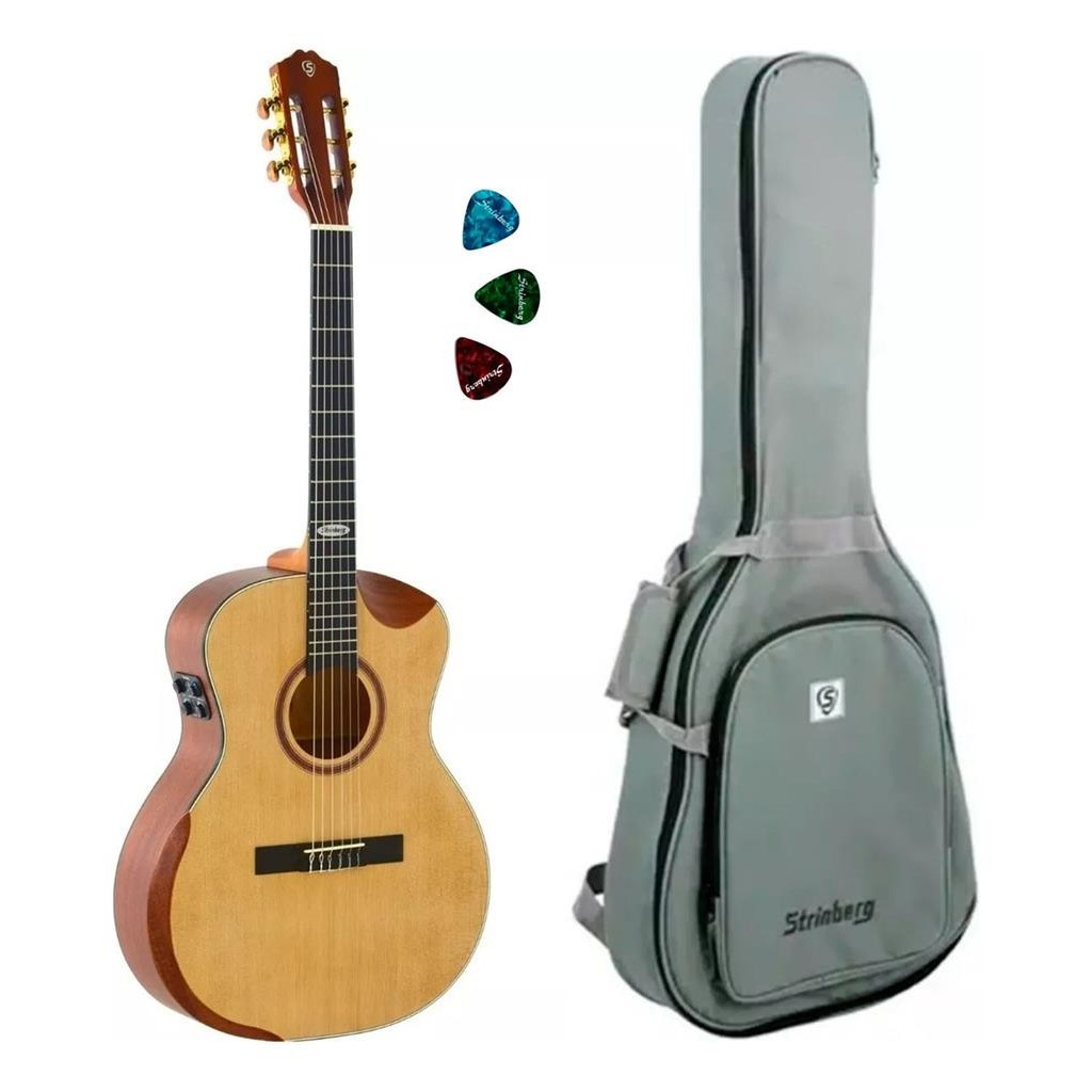 Violao Galaxy Sc301hcr Ns Natural Nylon + Capa Paletas