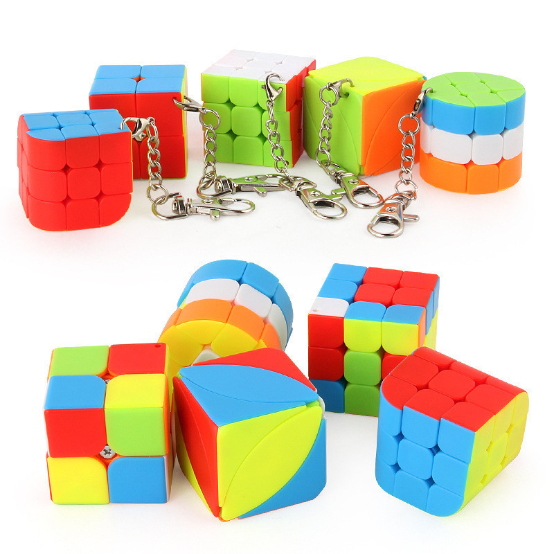 2x2x2 3x3x3 pirâmide inclinação X-Cube Ivy cubo chaveiro suave cubos mágicos chaveiro quebra-cabeças coleção