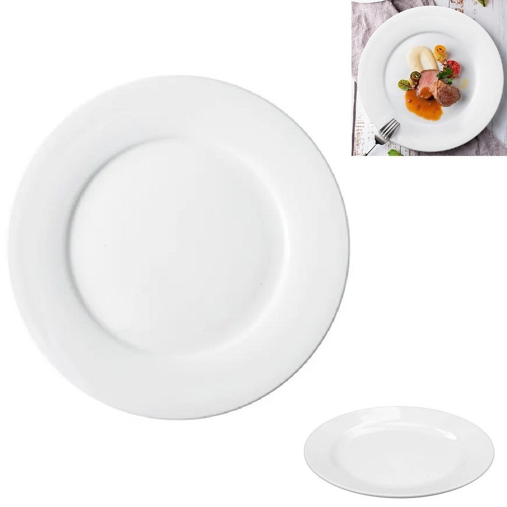 Prato Raso Melamina 25,5cm Branco Refeição Cozinha