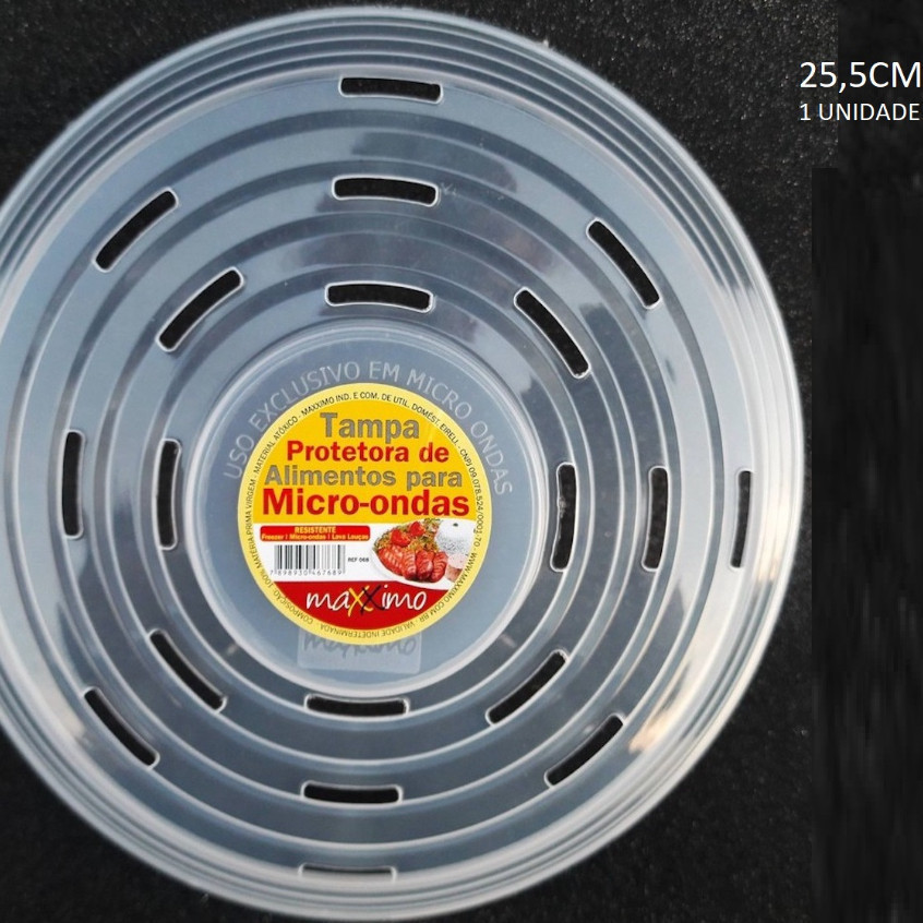 Tampas Tampa Protetoras Protetora De Alimentos 25,5CM Para Microondas De Plástico Maxximo