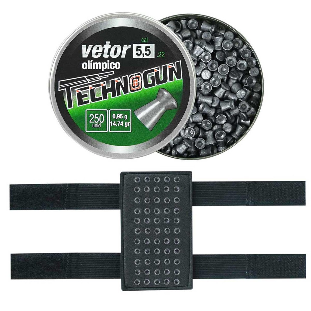 CHUMBINHO TECHNOGUN VETOR OLÍMPICO 14,24 GR 250UN. 5.5MM + PORTA CHUMBINHOS em Oferta na Shopee