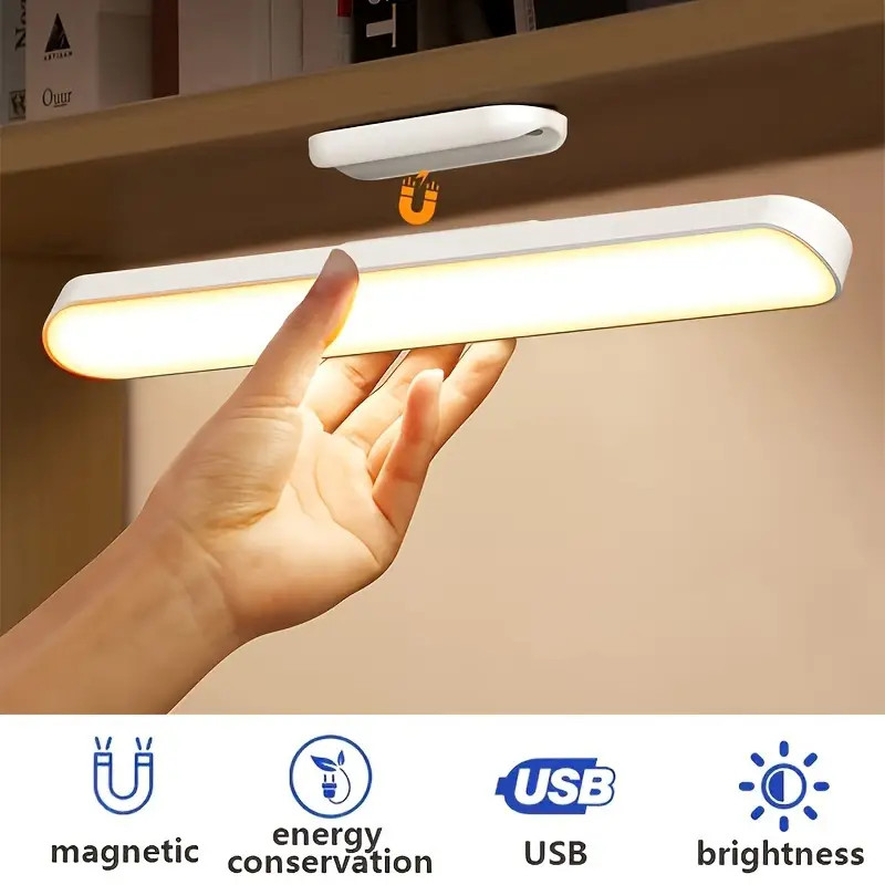 Luminária De Led Sobrepor Bastão Recarregável Sem Fio Com Suporte Magnético E Touch