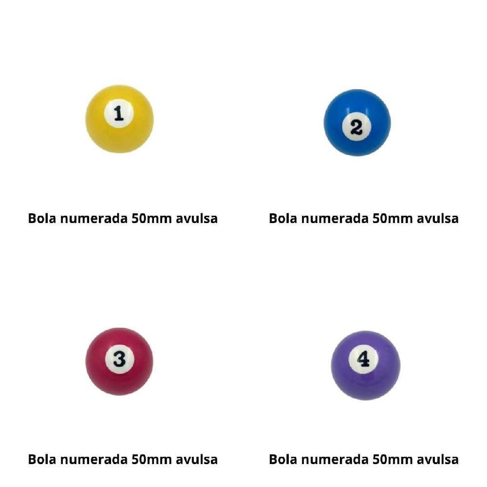 BOLA DE BILHAR SNOOKER SINUCA AVULSA NUMERADA 50MM