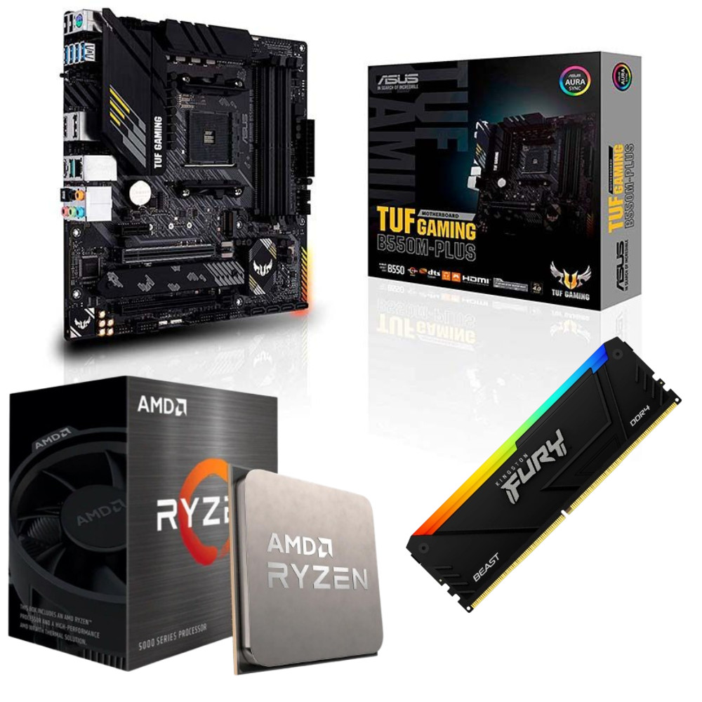 Kit Placa-Mãe Asus TUF G B550M-Plus+R7 5700G+16Gb 3200MHZ