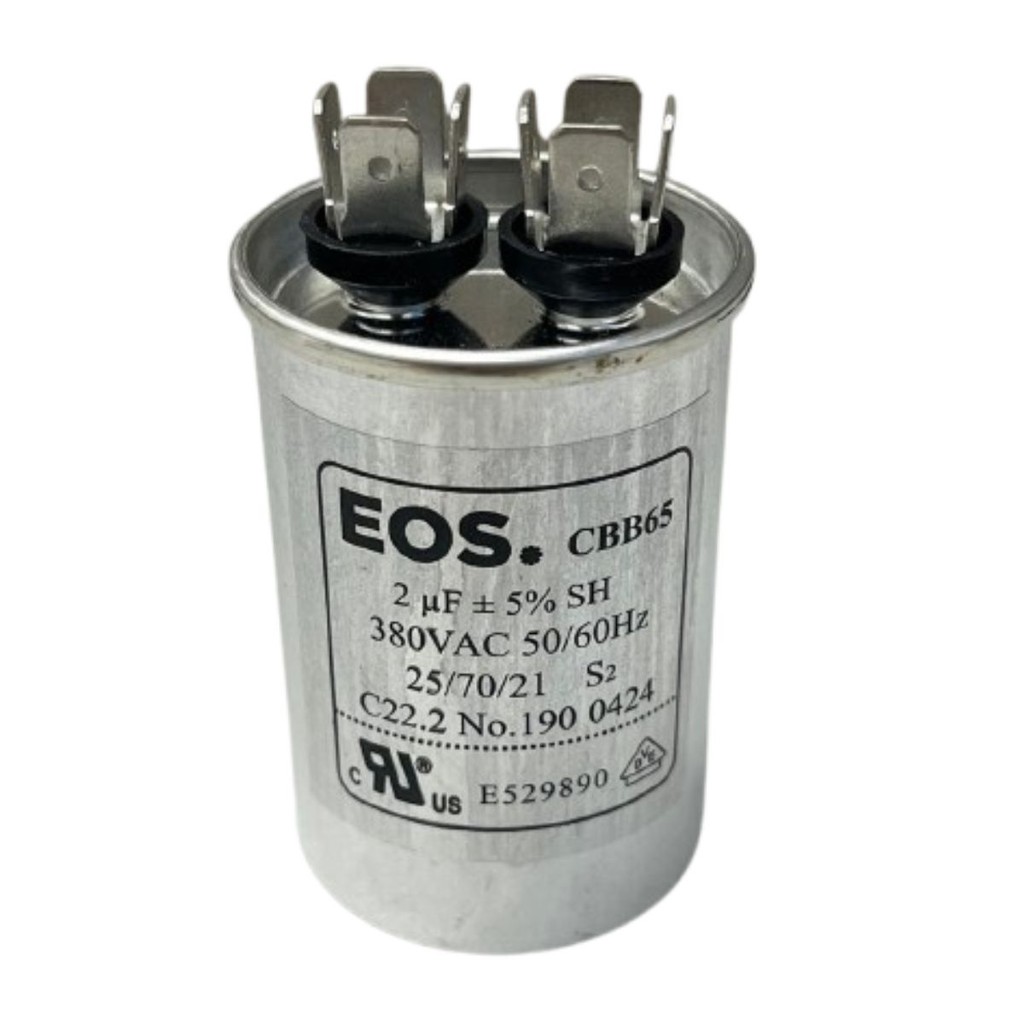 CAPACITOR PPM ALUMINIO 2UF 380VCA 2UF 380V 2,0UF 380VAC 40X60MM D2437 CBB65 EOS