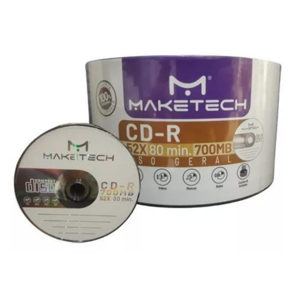 Mídia Virgem Cd-r Maketeck 12 Unidades 700mb 80min Original para Coleções