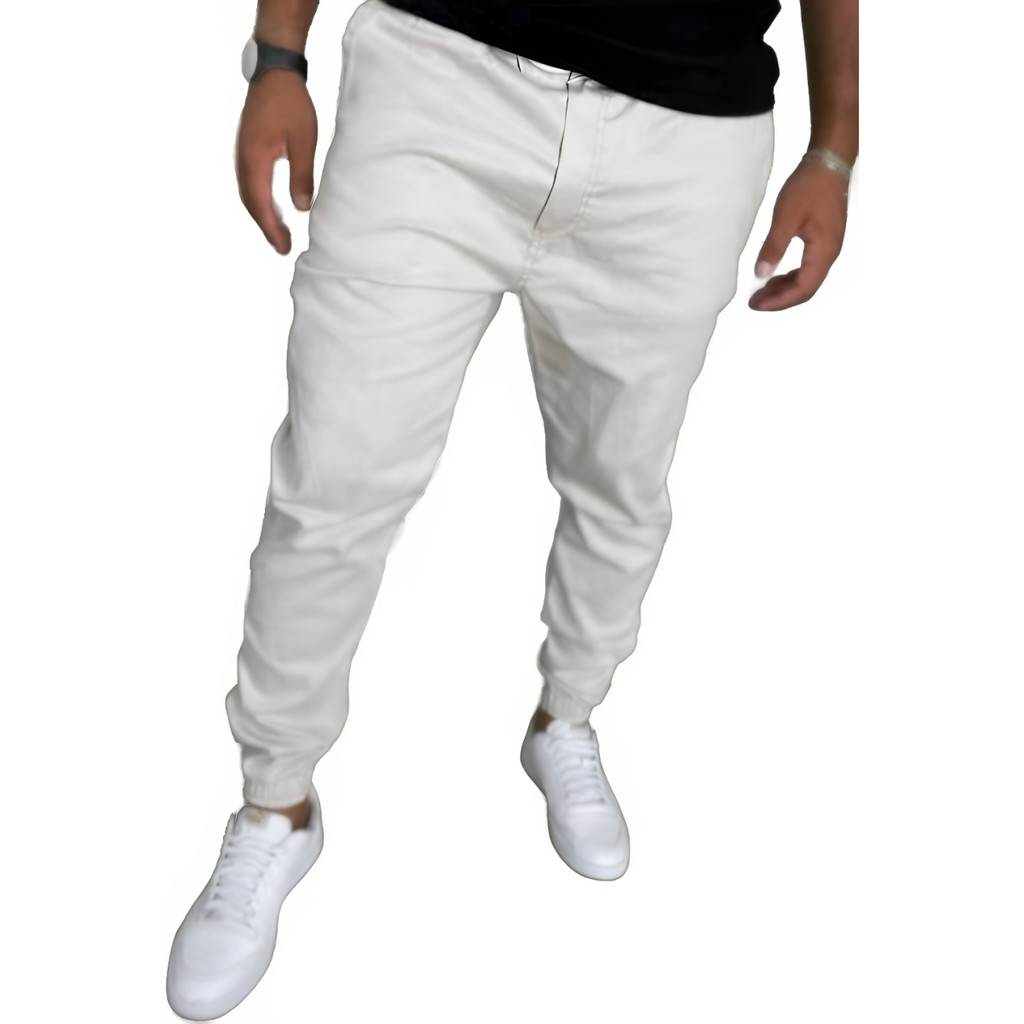 Calça Jogger Slim Masculina 4 Bolsos Conforto Estilo Casual