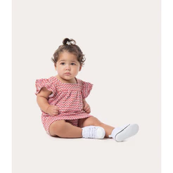 Conjunto Infantil Menina Manga Babado Em Algodão Malwee Kids