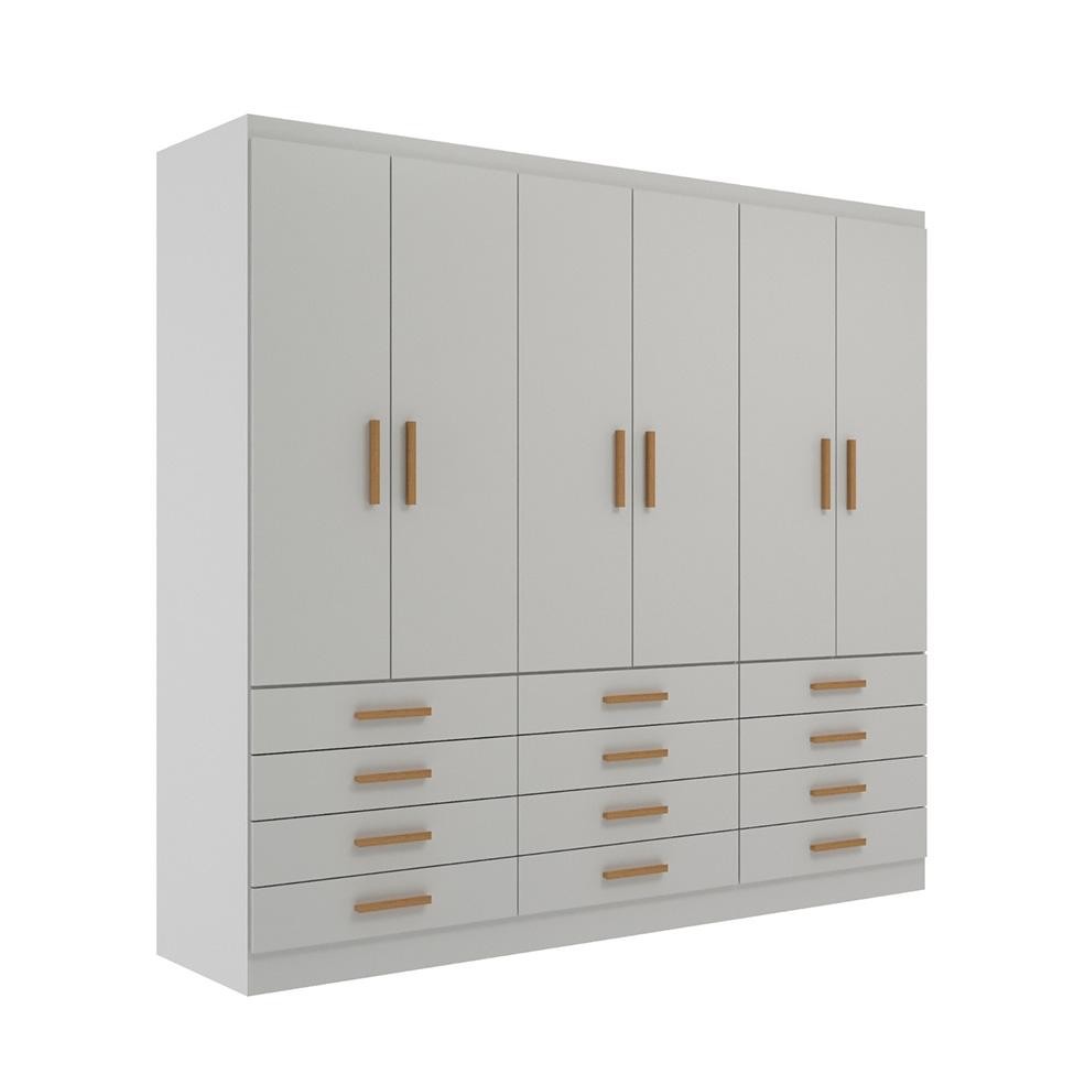 Guarda-Roupa Casal New Monaco 6 PT 12 GV Branco