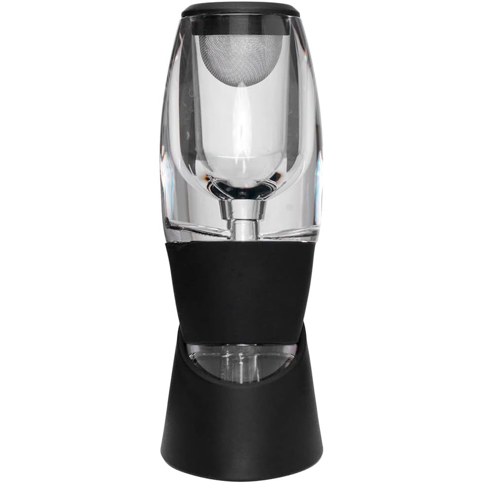 Aerador De Vinho Portátil Transparente E Preto Mimo Style