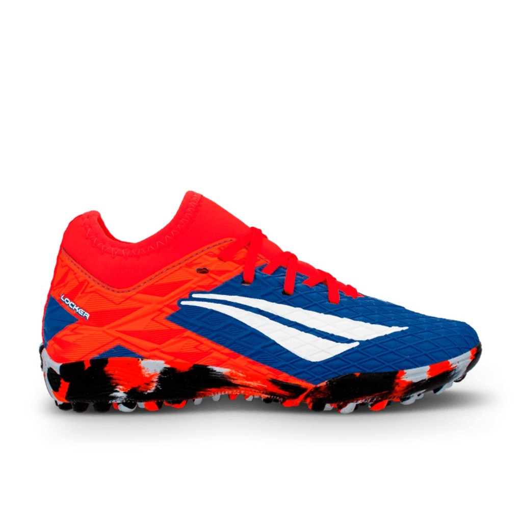 Chuteira Infantil Penalty Society RX Locker Kids Y-3 Azul e Coral
