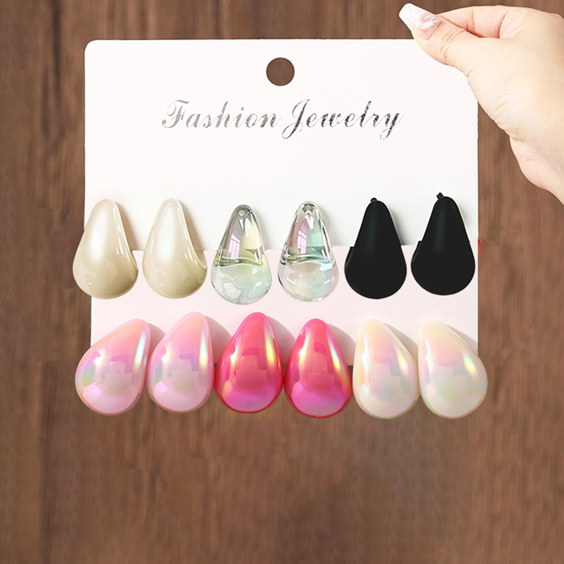 3 Pares De Brincos De Resina Da Moda Verão Rosa Laser Gorro Conjunto Para Mulheres Joias Presente em Oferta na Shopee