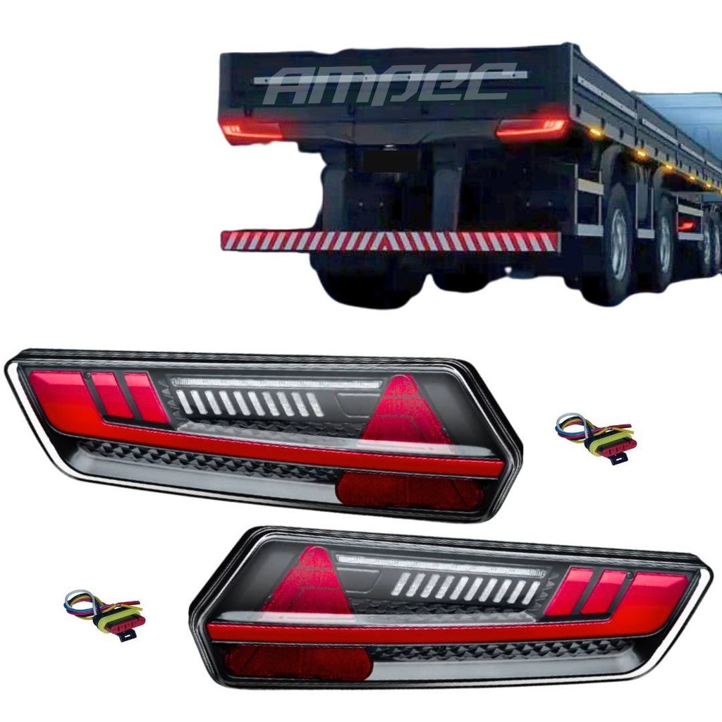 Par Lanterna Traseira LED Multifunção 24V Flashing + chicote em Oferta na Shopee