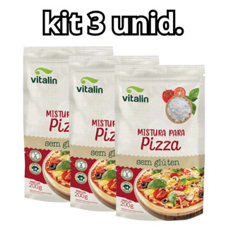 KIT 3 unid Mistura para Pizza Sem Glúten Vitalin 200g