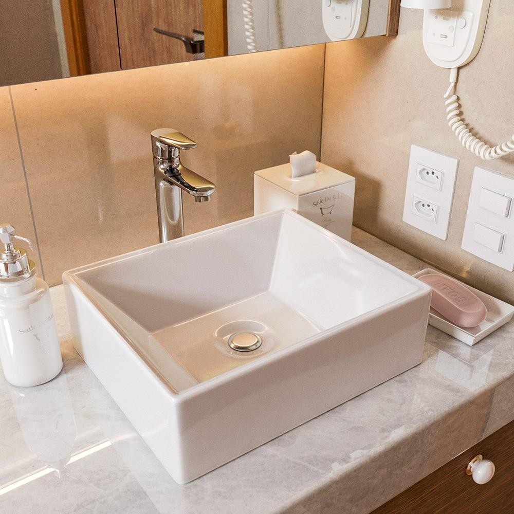 Cuba Pia Retangular para Banheiro 30,5cm x 27cm Esmeralda