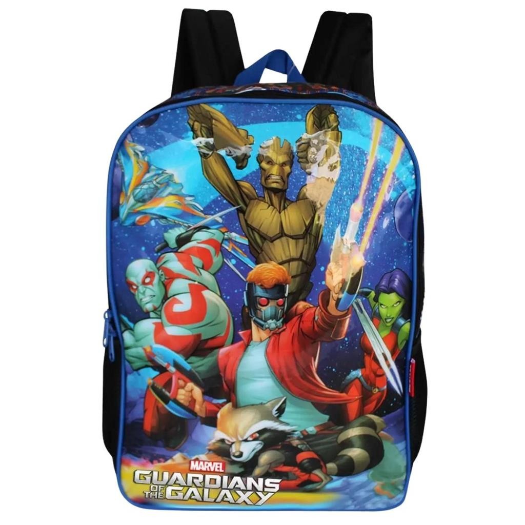 Mochila Costas Infantil Guardioes Da Galaxia Groot Azul