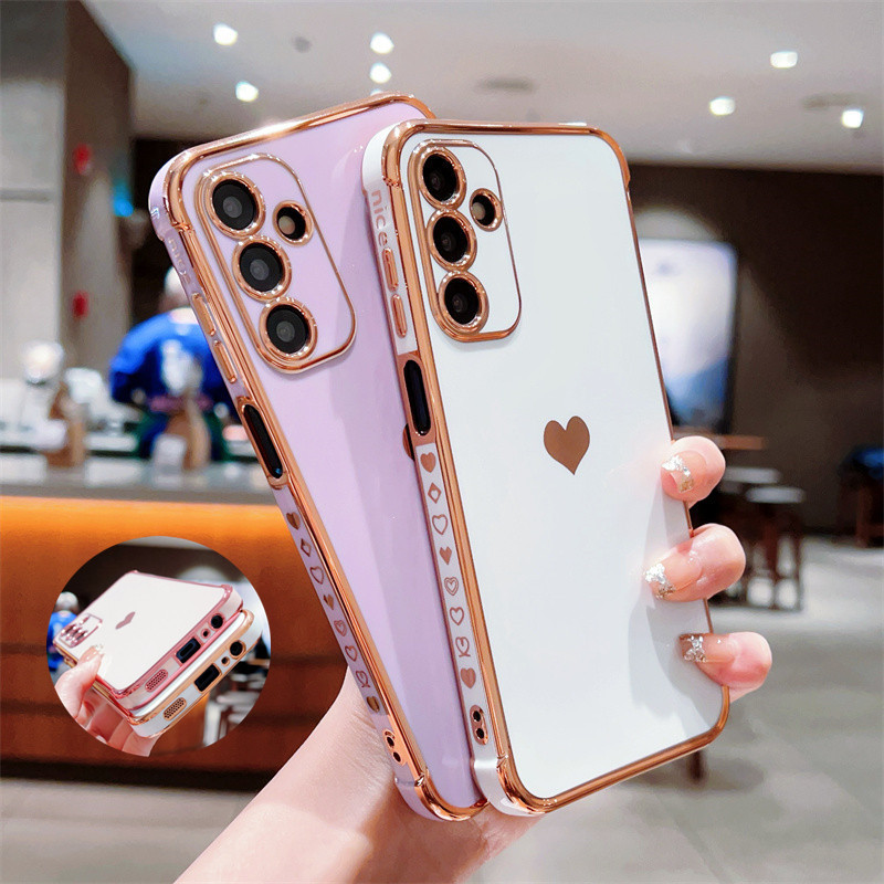 Capa Para Samsung A55 A35 A24 A25 A15 A14 A13 5G A54 A53 A34 A23 Padrão Do Coração Amor Macia Telefone À Prova De Choque