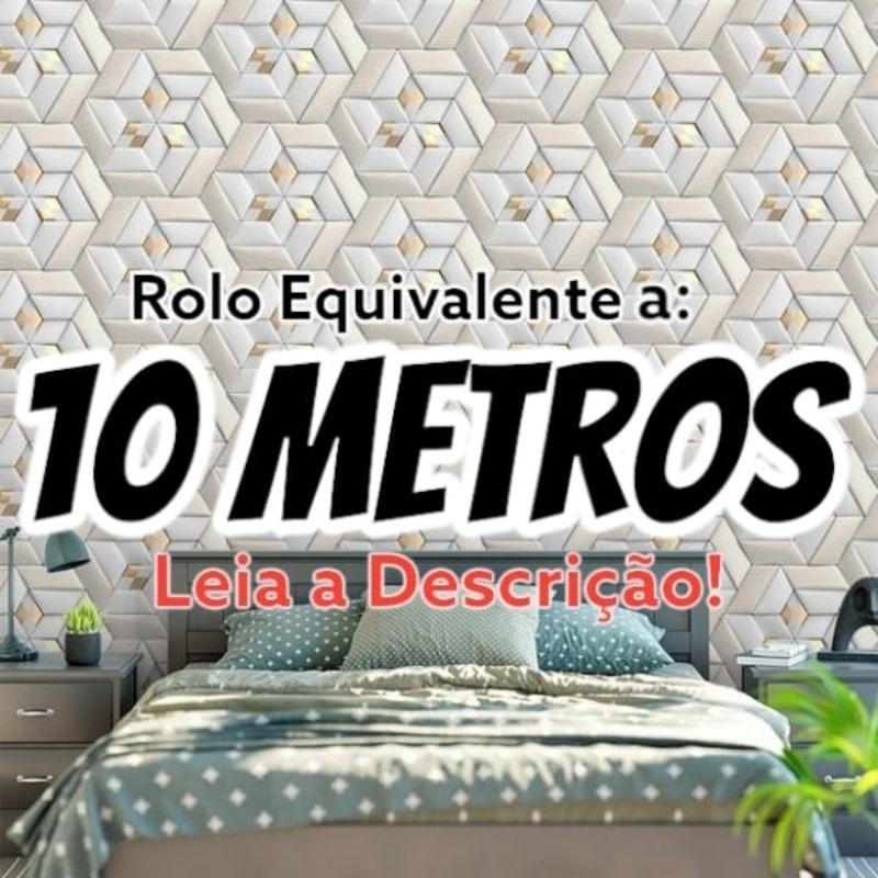 Papel de Parede Kit Equivalente a 10 Metros de Parede Rolo adesivo Lavável Ripado Marmore 3D