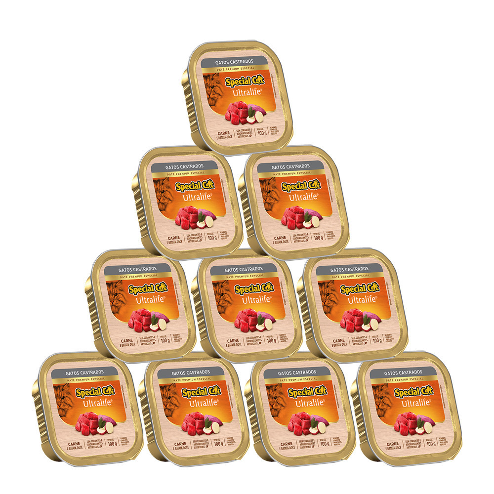 Ração Special Cat Patê Gatos Castrados Carne 100g em Oferta na Shopee