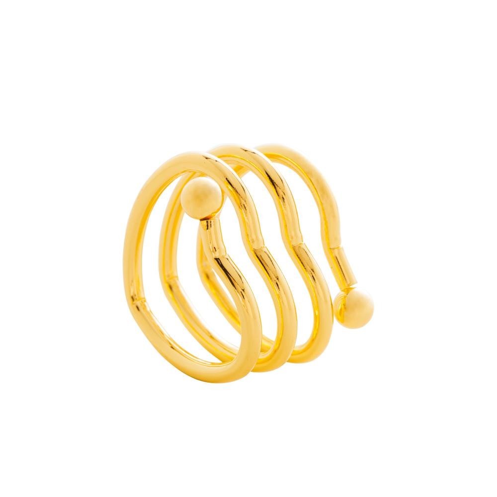 4 Anéis para Guardanapos Wolff Coração Dourado de Metal 4cm
