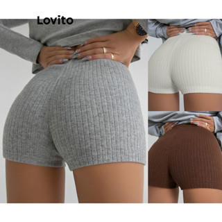 Lovito Shorts Esportivos Básicos Lisos Esportivos Para Mulheres LNL43178